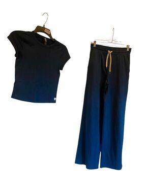 NWOT Vuori Halo Wideleg / Short sleeve top Set BLUE COAST Size: XS